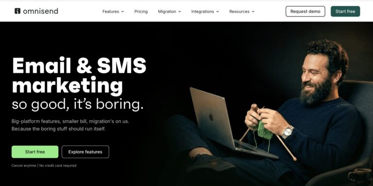 EZ texting alternatives: Omnisend home page